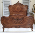 French Antique Carved Double Bed